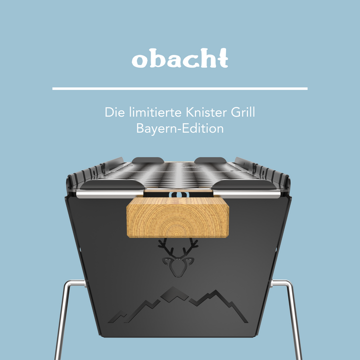 Knister Grill | Kohle | Schwarz | Ausziehbar | Bayern Edition