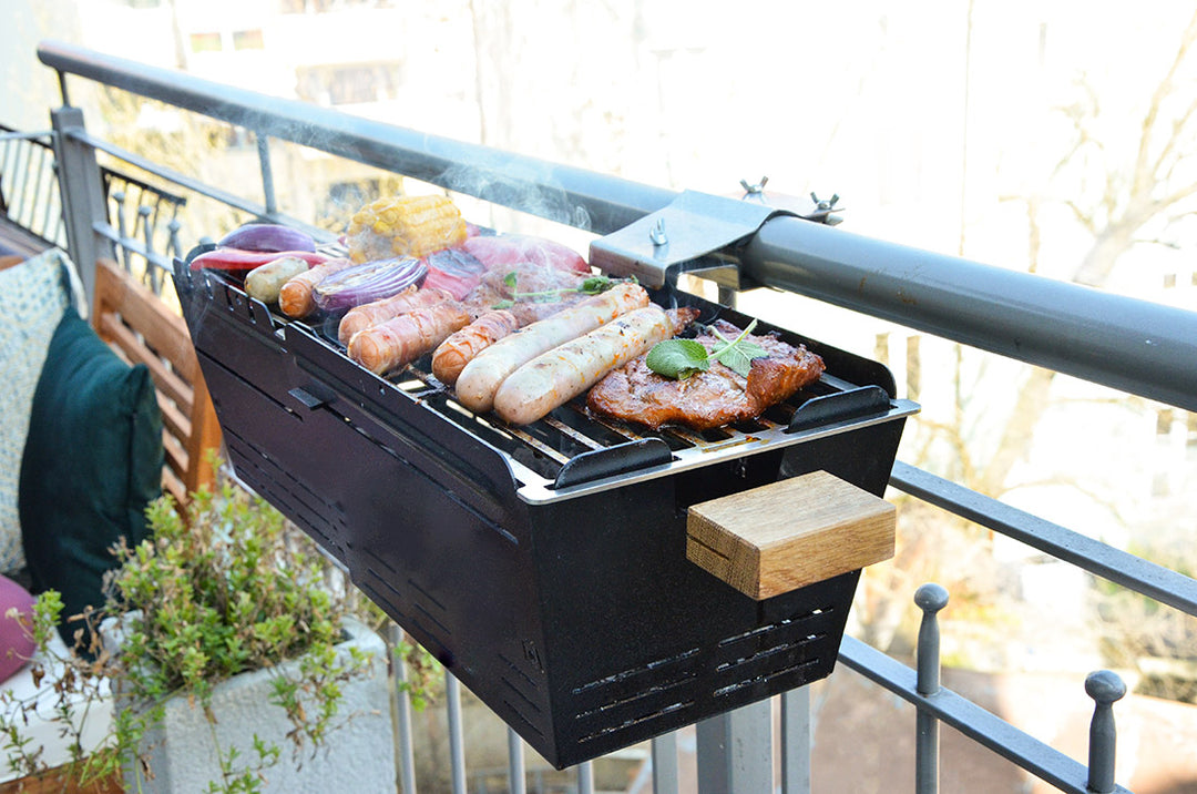 Rauchbildung mit Knister Grill am Balkon ohne Plancha Platte