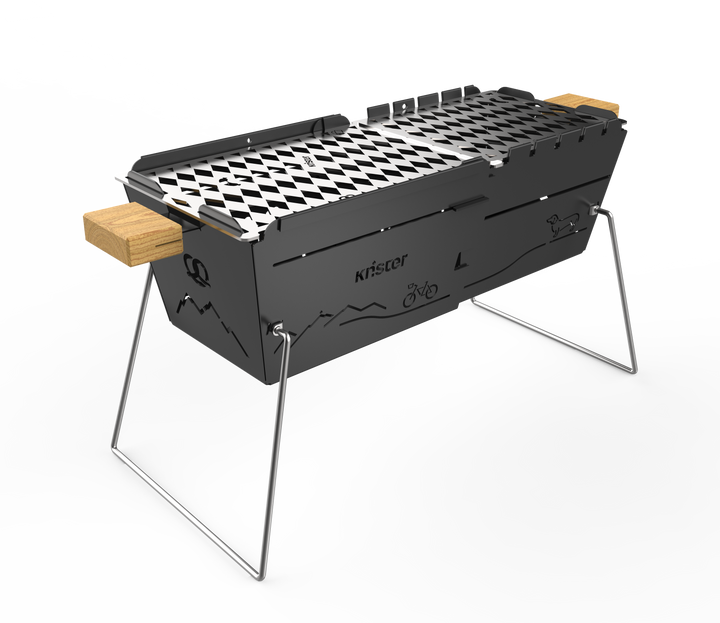 Knister Grill | Kohle | Schwarz | Ausziehbar | Bayern Edition