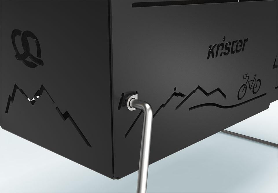 Knister Grill | Kohle | Schwarz | Ausziehbar | Bayern Edition