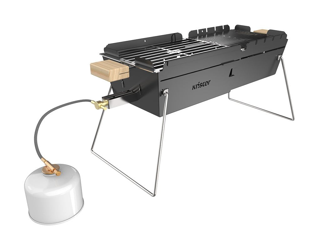 Knister Grill | Bundle | Gas | Schwarz | Ausziehbar - Knister Grill