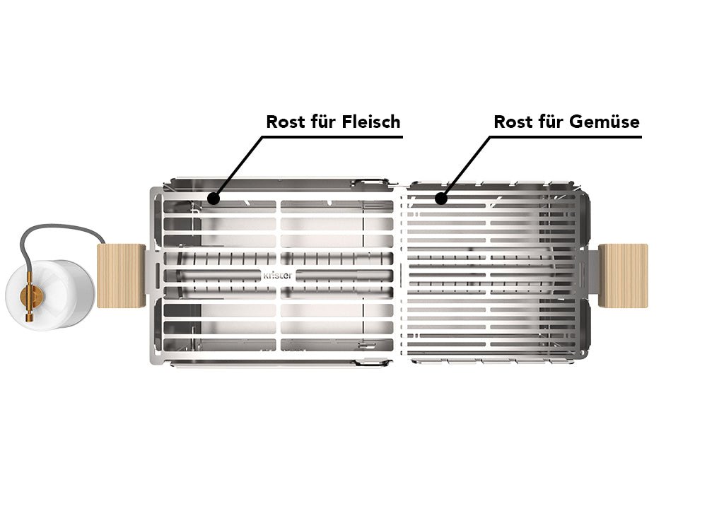 Knister Grill | Gas | Edelstahl | Ausziehbar - Knister Grill