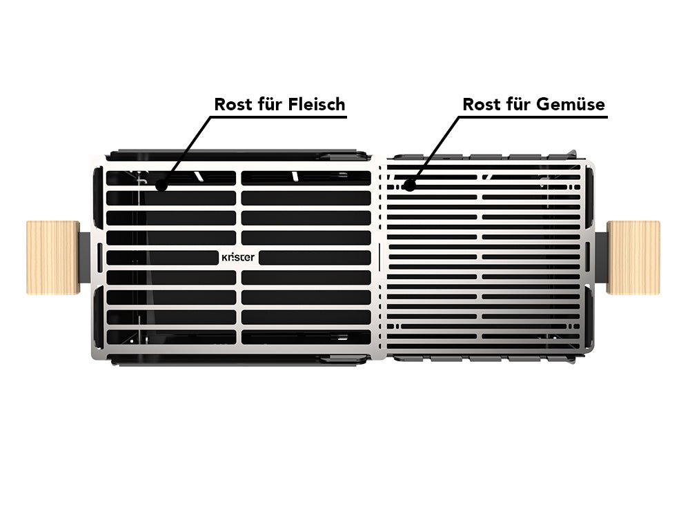 Knister Grill | Gas | Schwarz | Ausziehbar - Knister Grill