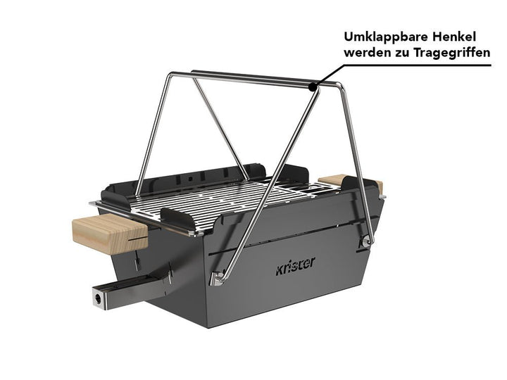 Knister Grill | Gas | Schwarz | Ausziehbar - Knister Grill