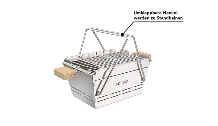 Knister Grill | Kohle | Edelstahl | Ausziehbar - Knister Grill