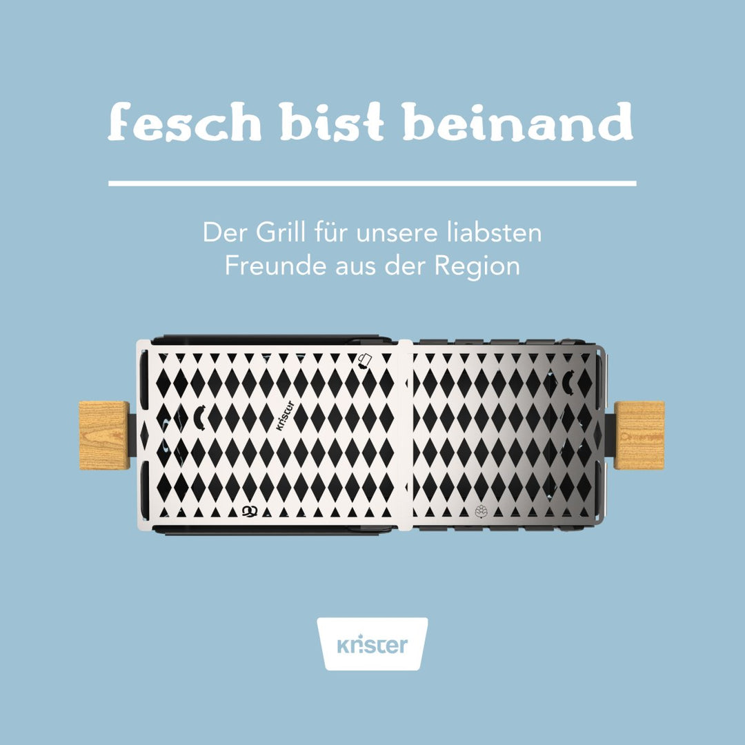Knister Grill | Kohle | Schwarz | Ausziehbar | Bayern Edition - Knister Grill