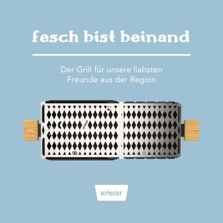 Knister Grill | Kohle | Schwarz | Ausziehbar | Bayern Edition - Knister Grill